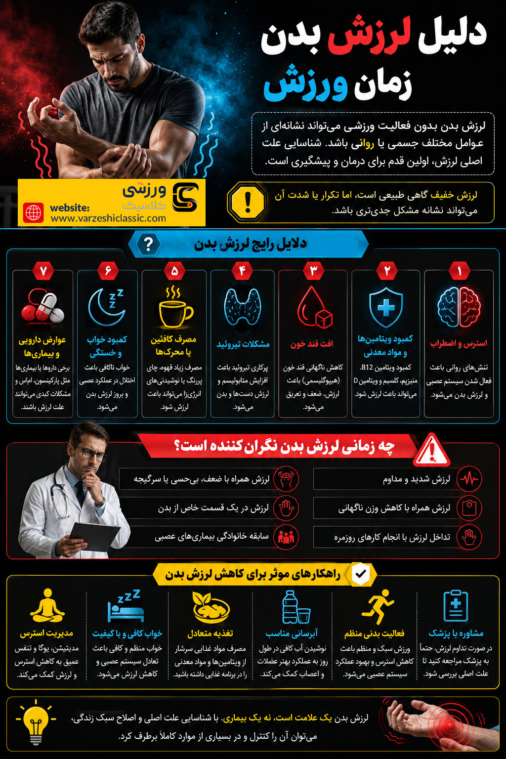 دلیل لرزش بدن زمان ورزش کردن